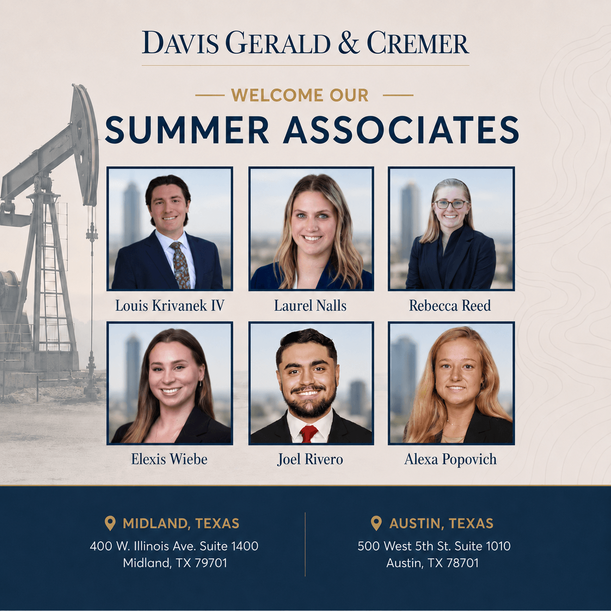 Welcome Our Summer Associates